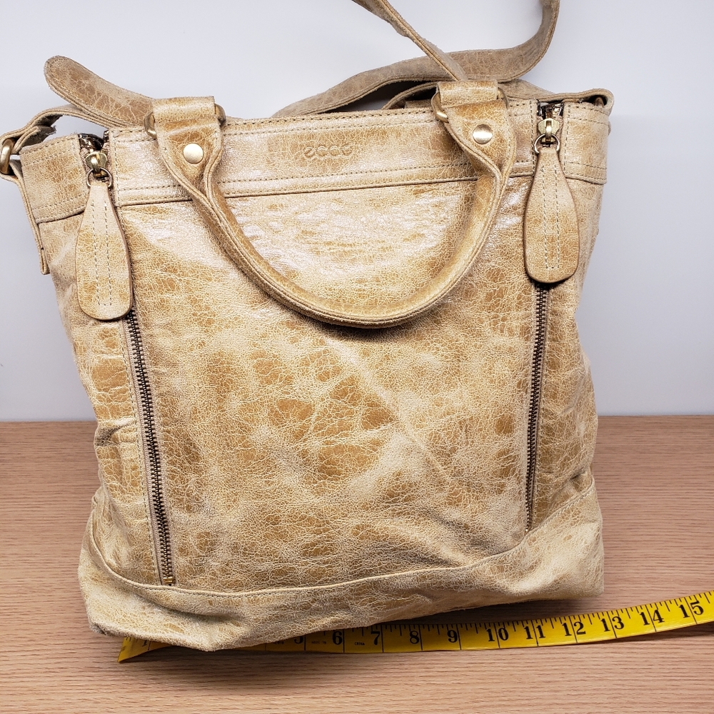 Ecco Beige Leather Tote Bag
